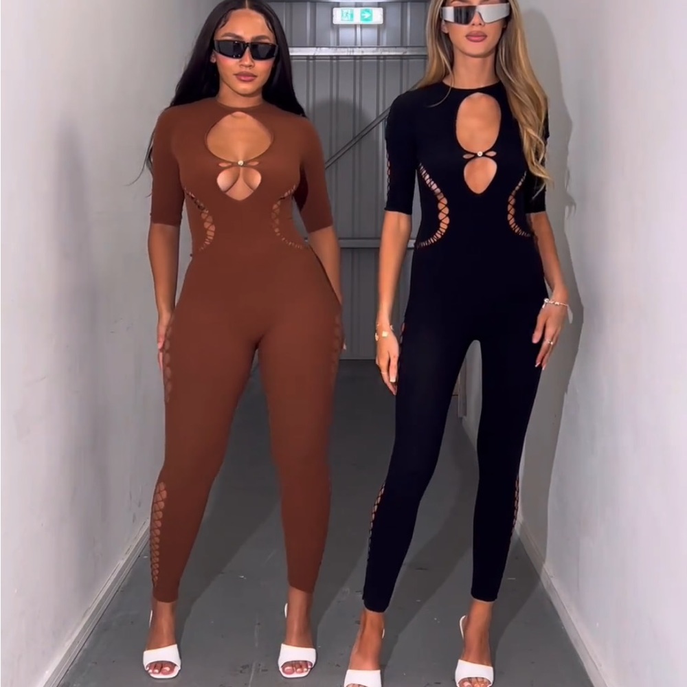 Badsocietyclub’s Captivate Collection “Kayla” jumpsuit in brown